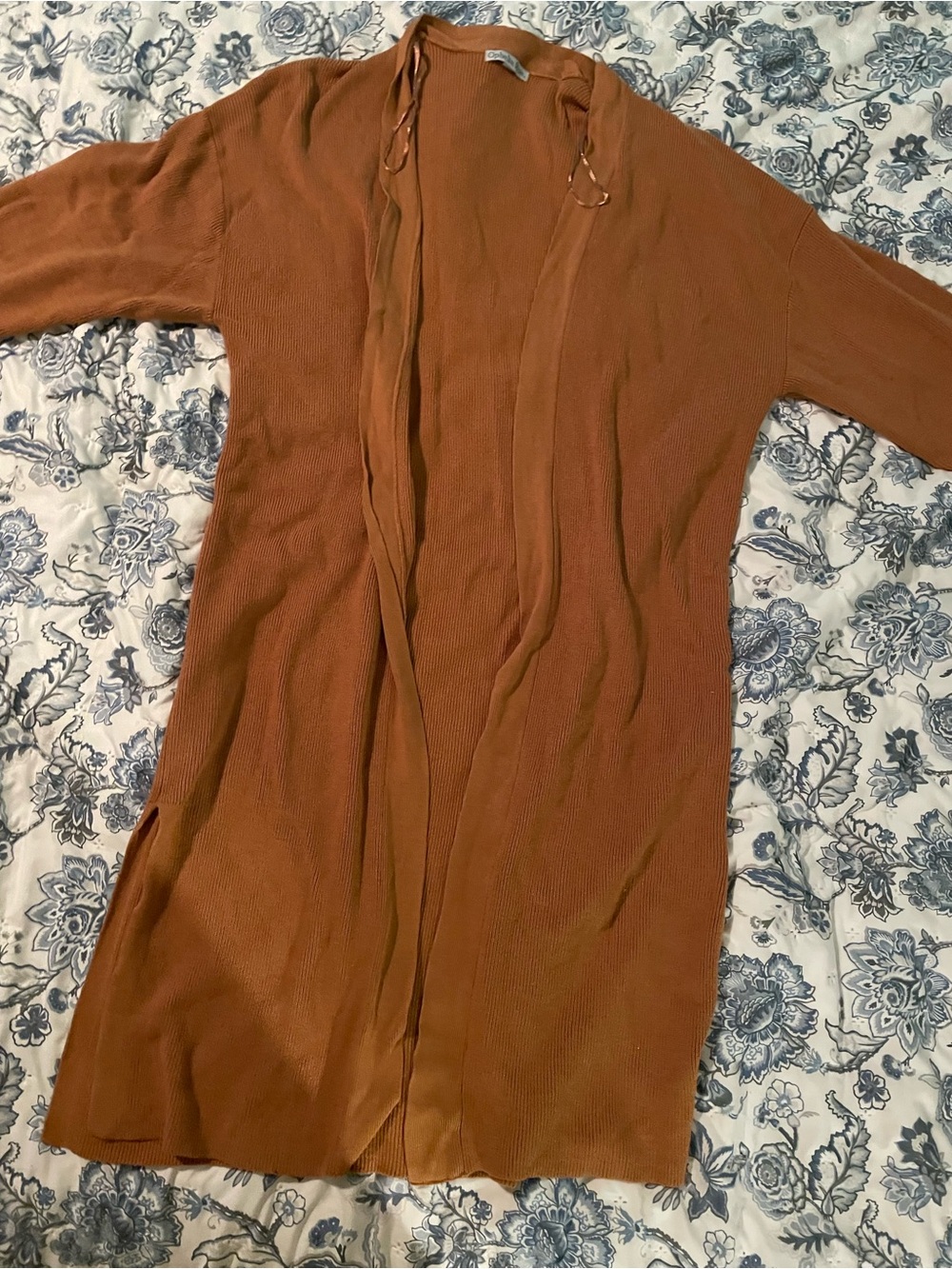 Lightweight Rust Open-Front Women’s Cardigan Sweater